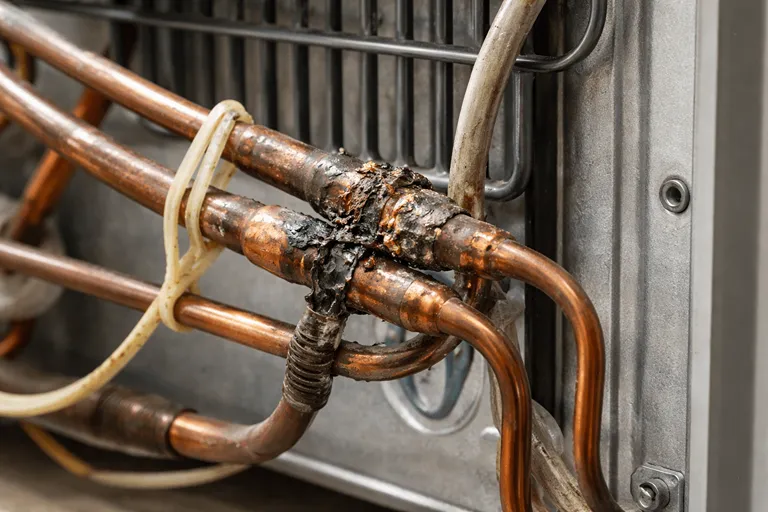 تعمیر غیراصولی مدار تبرید و برگشت مشکل کمبود گاز یخچال