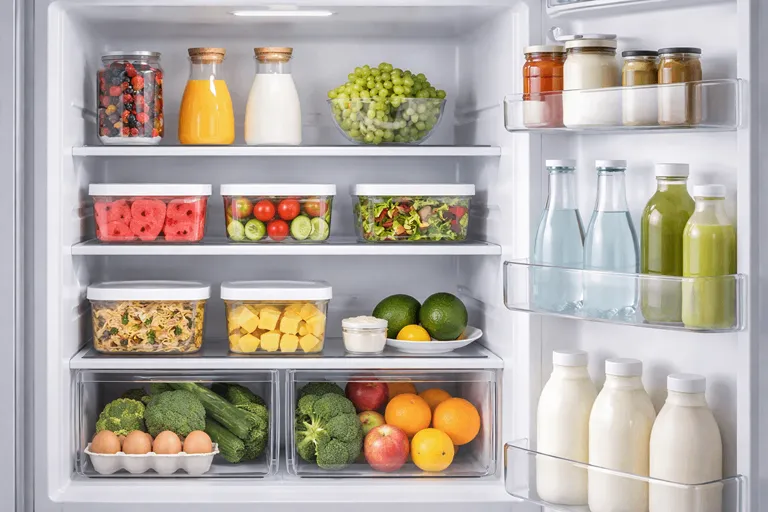 چیدمان درست داخل یخچال برای جلوگیری از صدای برخورد ظروف