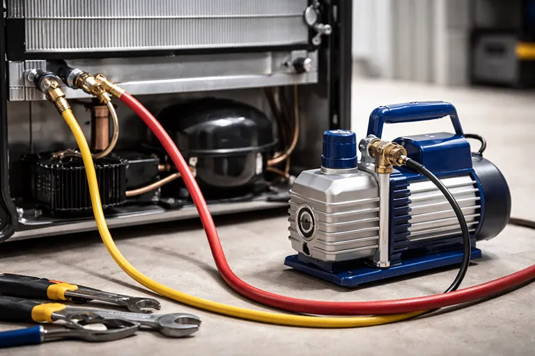 وکیوم و شارژ استاندارد گاز یخچال پس از رفع نشتی