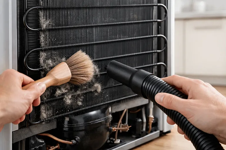 تمیز کردن کندانسور یخچال برای افزایش عمر موتور و کاهش مصرف برق