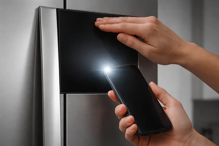 تست چراغ قوه برای تشخیص کار نکردن نمایشگر یخچال یا مشکل بک لایت