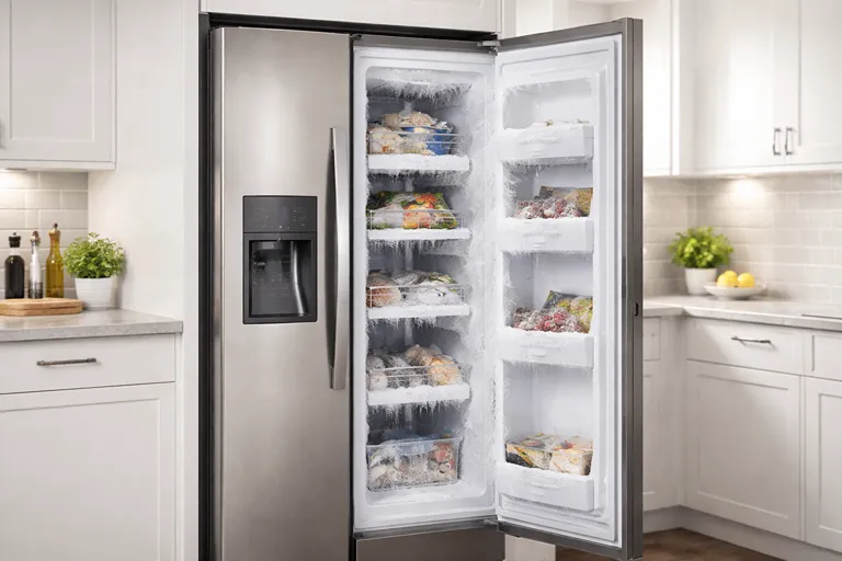 برفک زدن یخچال ساید بای ساید و نشانه های یخ زدگی فریزر