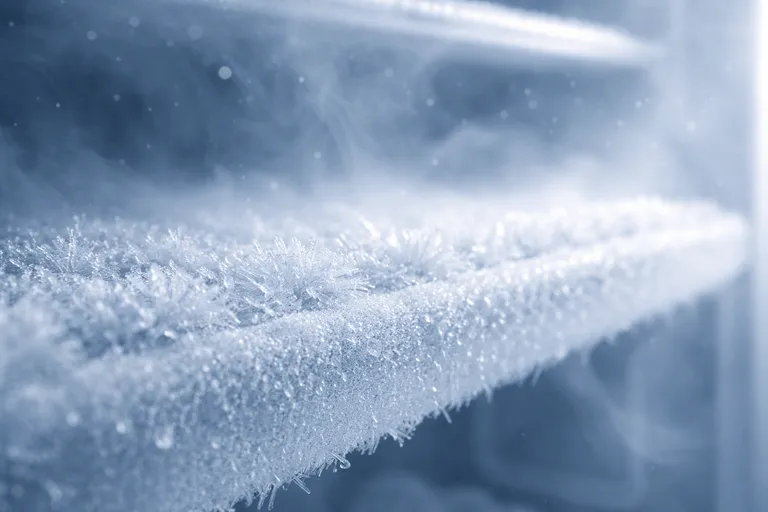 تبدیل رطوبت هوا به برفک روی سطح سرد یخچال