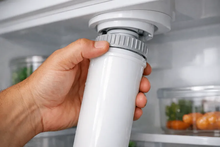 تعویض فیلتر آب یخچال مدل پیچی twist