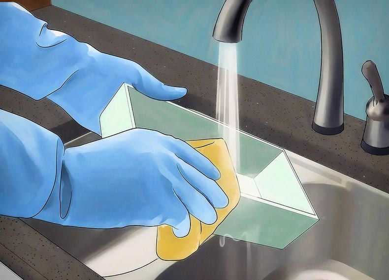 تمیز کردن قفسه یخچال