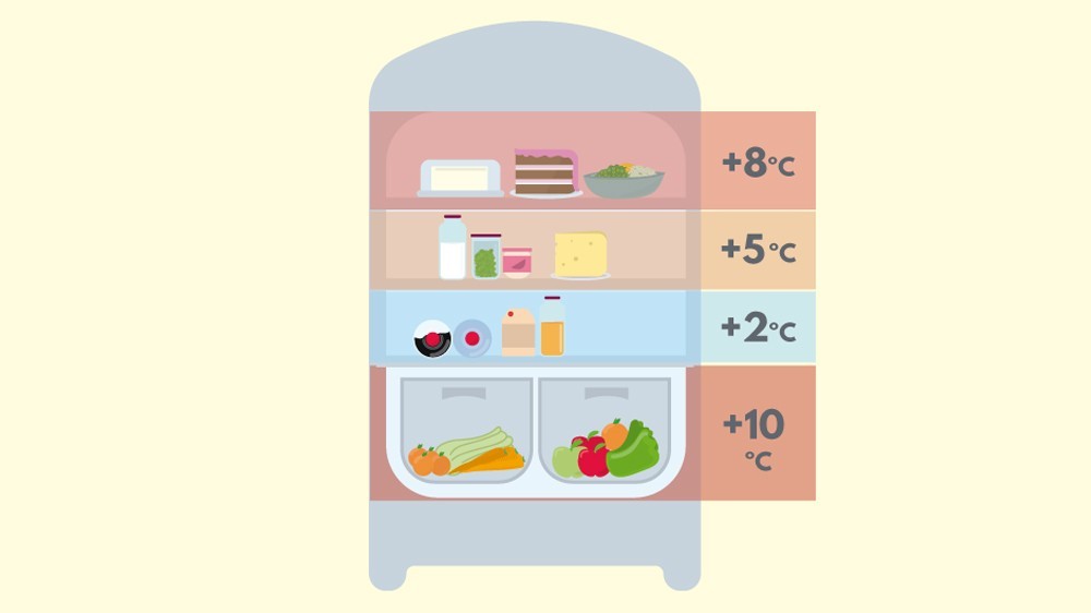 دمای قسمت های مختلف یخچال
