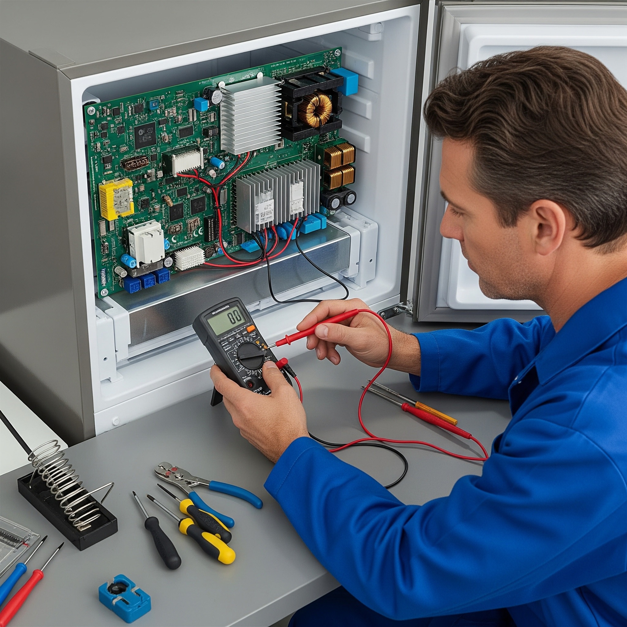 بررسی و تست برد الکترونیکی یخچال