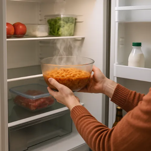 مشکل غذای داغ در یخچال