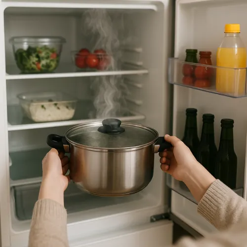 غذای داغ در یخچال