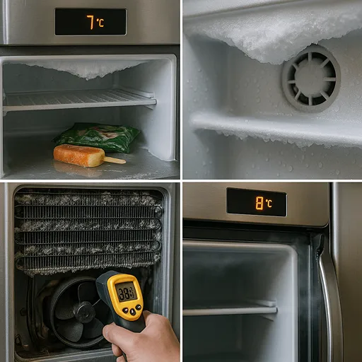 مشکل سرمای ناکافی فریزر