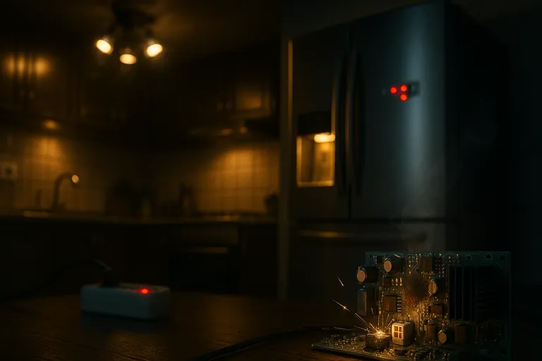 نوسان برق یخچال فریزر و خطای برد آن