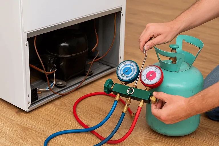 شارژ گاز یخچال بدون دانش فنی تعمیر