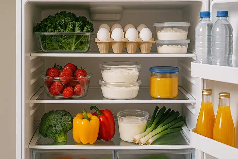 اثر چیدمان درست مواد غذایی در خاموش نشدن یخچال