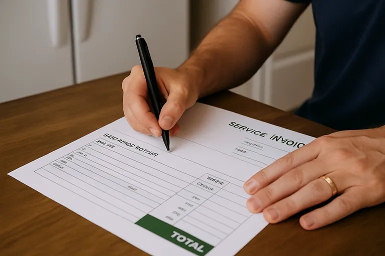 مشخصات کامل مشتری روی فاکتور تعمیر یخچال