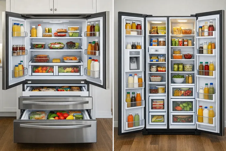 تفاوت یخچال درب فرنچ و ساید بای ساید از نظر دسترسی به مواد غذایی