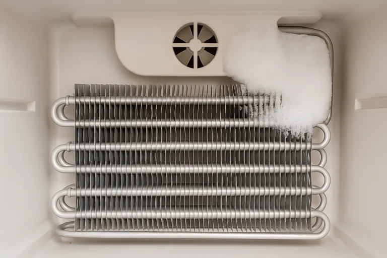 علائم گرفتگی لوله مویی یخچال با یخ زدگی نامتقارن