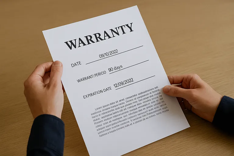 نوشتن مدت زمان گارانتی به طور دقیق روی فاکتور تعمیر